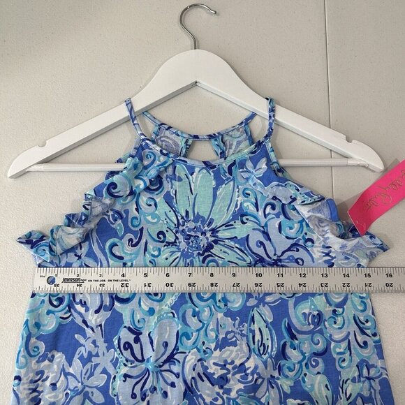 Lilly Pulitzer Womens Dress XXS Saltwater Blue Billie Suns Out Funs Out Coastal - Picture 4 of 10